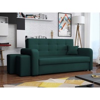 MIRJAN24 Schlafsofa Viva Home III, mit Polsterhocker (2 Stück), 3 Sitzer, mit Bettkasten und Schlaffunktion grün