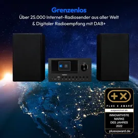 Medion P85003 Micro Audio System Kompaktanlage (Internetradio, DAB+, PLL UKW Radio, Bluetooth, USB Anschluss, AUX, 2x150 W)