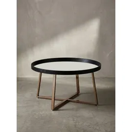KADIMA DESIGN Couchtisch Rund Gold Glas 78 x 42 cm