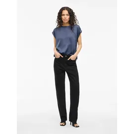 VILA Viellette S/S Satin Top - Noos Blau XL