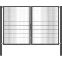 GAH Alberts Doppeltor Flexo Plus 300 cm x 200 cm Pfosten 100 cm x 100 cm Anthrazit
