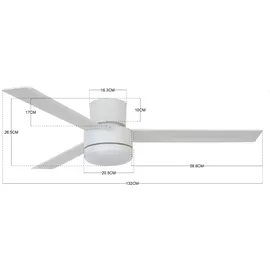 Bayside Lagoon 132 cm Deckenventilator Weiß