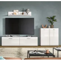Home Affaire Wohnwand HOME AFFAIRE "FLORENZ, 3-teilige Wohn-Kombination, hochwertige MDF-Front", weiß (weiß hochglanz tiefzieh), B:255cm H:160cm T:41cm, Holzwerkstoff, Kastenmöbel-Sets, Wohnwand, Wohn-Kombination, Wohnzimmer-Möbel, Wohnzimmer,Kombination, Kombi