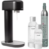 MySoda Ruby black + 2 PET-Flaschen + CO2-Zylinder