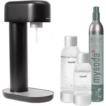 MySoda Ruby black + 2 PET-Flaschen + CO2-Zylinder