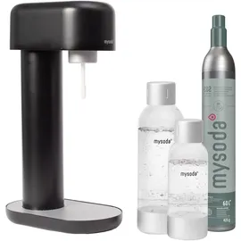 MySoda Ruby black + 2 PET-Flaschen + CO2-Zylinder