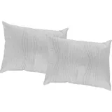 Wirth Dekokissen Riccia, Kissenhülle ohne Füllung, 2 Stück silberfarben|weiß 40 cm x 40 cm