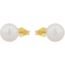 Amor Paar Ohrstecker AMOR "2013428", gold (gelbgoldfarben), Ohrringe, Damen, 7mm, Gelbgold 375, Made in Germany - mit Süßwasserzuchtperle