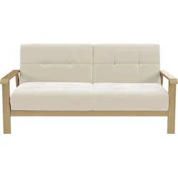 2,5-Sitzer SIT & MORE "Billund", beige (elfenbein), B:169cm H:88cm T:106cm, 100% Polyester, Sofas, Armlehnen aus Buchenholz in natur, verschiedene Bezüge und Farben