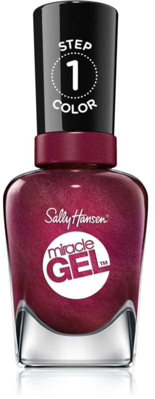 Sally Hansen Miracle GelTM Gel-Lack für Fingernägel - keine UV/LED Lampe erforderlich Farbton 482 Walk The Wine 14,7 ml