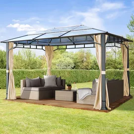 TOOLPORT Gartenpavillon Sunset Deluxe 3 x 4 m inkl. Seitenteile champagner