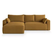 masseno Eckcouch Polyester 3-Sitzer Gelb