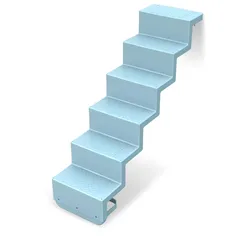 Eleganz Treppe Polyester Wandbefestigung Meerblau