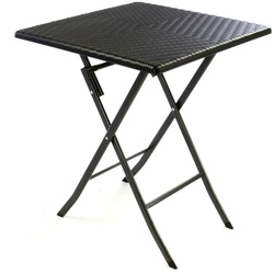 VCM Klapptisch   Maße 61x61x75 cm   Stehtisch   Partytisch   Gartentisch klappbar   Bistrotisch   Rattanoptik