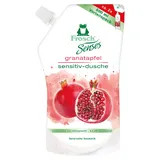 Frosch Senses Granatapfel Sensitiv-Dusche, Duschgel für empfindliche Haut geeignet, pH-hautneutral & vegan, ohne Mikroplastik, Körperpflege, klar, Nachfüllbeutel, 500 ml