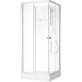 Marwell Komplettdusche Fresh Shower Square' - 85x85x205cm - Komplettdusche mit Eckeinstieg - mit Gleittüren - hochwertige Aluminiumprofile - Marwell