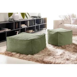 KAWOLA Hocker ALEA Cord 86 x 38 x 86 cm Grün