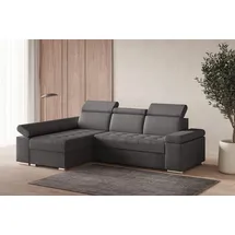 moeblo Ecksofa L mit Schlaffunktion, verstellbaren Kopfstützen & Bettkasten – Modernes Schlafsofa mit Stauraum - Ecksofa Luka L - Grau (Twist 20... - Grau
