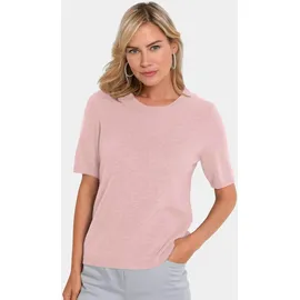 GOLDNER Kurzgröße Kaschmir-Halbarmpullover mit Rundhals Rosa 24