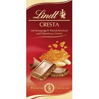 Lindt Schokolade Cresta Tafel 100g | Vollmilch-Schokolade mit knusprigem Mandelkrokant und Haselnuss-Crème | Schokoladentafel | Schokoladengeschenk