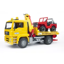 BRUDER - MAN TGA Abschlepp-LKW mit Geländewagen 02750