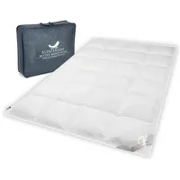 Klosterdorf Betten Manufaktur Klosterdorf Bettenmanufaktur Premium Sommerdecke - ''nonplusultra'' - 135x200 cm - 180 Gramm - EXTRA LEICHT - Daunendecke - Bettdecke - Handarbeit aus Deutschland - Für einen gesunden Schlaf