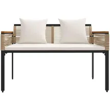 vidaXL Gartenbank 117 x 54 x 74,5 cm Beige/Cremeweiß