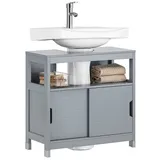 SoBuy Waschbeckenunterschrank 2 Türen 60 x 61 x 30 cm Stahlgrau