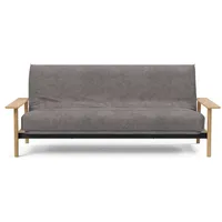 Innovation Living Schlafsofa INNOVATION LIVING TM "Balder Softspring, stabile Armlehnen, bequem und komfortabel", grau, B:230cm H:92cm T:112cm, Sofas, Schlafsofa, vollwertiger Bettersatz, hochwertige Matratze durchgehendem Lattenrost