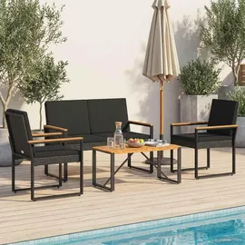 vidaXL Gartenmöbel-Set 4-tlg. Schwarz