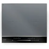 Klarstein DualTone Flex Induktionskochfeld - 4-Zonen Induktionsherd, 7200 W, Flex-Zonen & Thermoboost, Schieberegler, Timer, Aluminiumrahmen, Weiß... - Silber