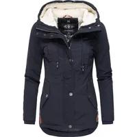 Marikoo Damen warme Winterjacke mit Kapuze Bikoo blau, Gr. 3XL - 3XL
