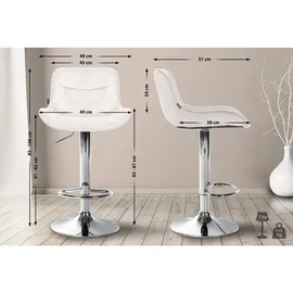 deluke Barhocker Creme Metall, 49x85x51 cm, Esszimmer, Barmöbel, Barhocker
