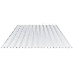 Polycarbonat Wellplatte | 76/18 | 0,90 mm | Klar | 2-Seiten UV-Schutz | 8000 mm