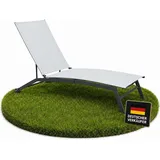Sonnenliege Chaise Gartenstuhl Strandliege Liegestuhl Strandstuhl anthrazit/weiß