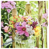 Home fashion Home Fashion®, Blooming Fence, Lunch-Servietten aufgefaltetes Maß