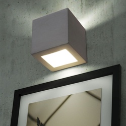 Glas Wandlampe Innen modern Up and Down Wandleuchten Wandleuchte Keramik, weiß Überstreichbar, 1x E27, LxBxH 15x15x15 cm