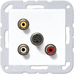 Jung Multimedia-Einsatz Cinch Audio/Composite Video/S-Video (alpinweiß)