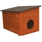 Hundehütte wetterfestes Hundehaus mit Vordach für Hunde Hundehöhle mix Farbe - Mahagoni