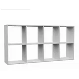 ibonto Bücherregal 2x4 147 x 30 x 147 cm Weiß