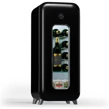 Klarstein Freistehender Weinkühlschrank 15 Flaschen 5 - 20 °C Touch Retro Schwarz