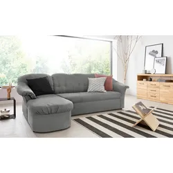 Ecksofa DOMO COLLECTION "Pegnitz L-Form", grau, B:238cm H:82cm T:141cm, 100% Polyester, Sofas, wahlweise mit Bettfunktion