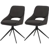 2er-Set Esszimmerstuhl HWC-N73, Stuhl, drehbar Auto-Return, Stoff Boucle 540g/m2