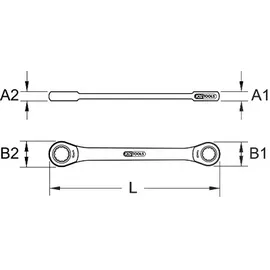 KS Tools Doppel-Ratschenringschlüssel 12x13mm
