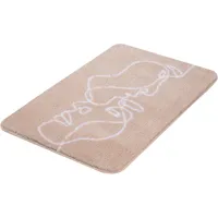 KLEINE WOLKE Badematte Face Beige 70 x 120 cm