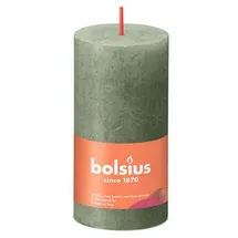 Bolsius Rustik Stumpenkerze 10 x 5 cm olivengrün