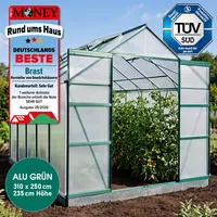 Brast Gewächshaus Aluminium Grün ESG 6 mm 7,75 m2