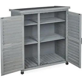 Relaxdays Gartenschrank 97 x 86,5 x 47 cm Grau