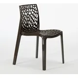 Grand Soleil Gruvyer Stapelbar Polypropylen Küche Bar Stühle - Braun