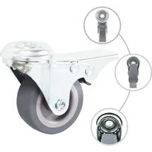 vidaXL Lenkrollen mit Bolzenloch und Doppelbremsen 4 Stk. 50 mm